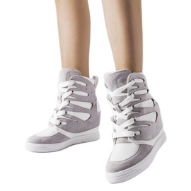 Sneakers con zeppa Pantaleone bianche e grigie grigio