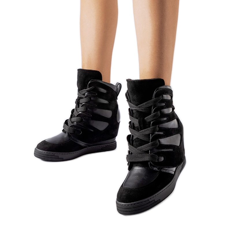 Sneakers con zeppa Pantaleone nere nero