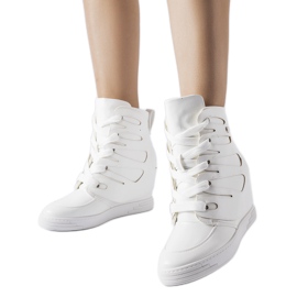 Sneakers con zeppa Pantaleone bianche bianco