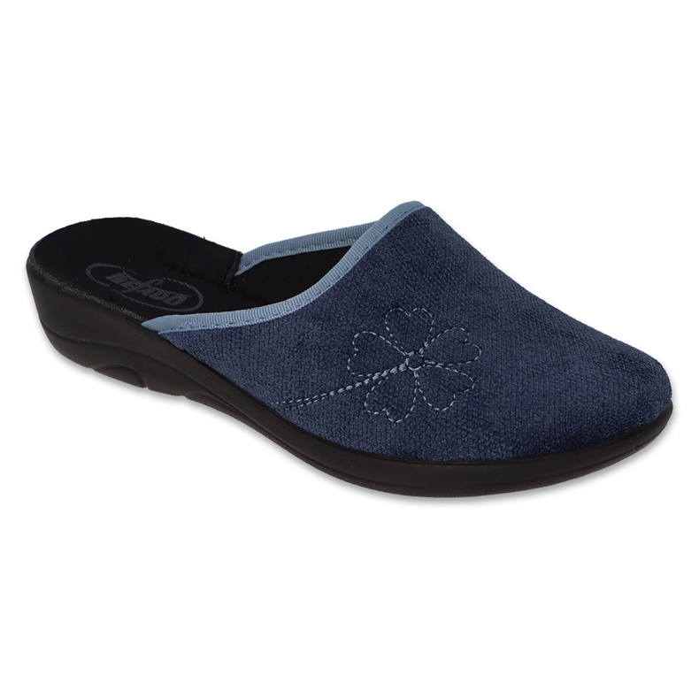 Ciabatte da donna in pu Befado 552D022 blu navy con ricami