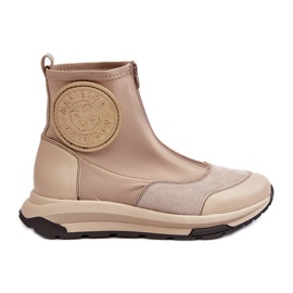 Stivaletti In Pelle Da Donna Con Cerniera Maciejka 06297-22 Beige