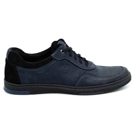 KOMODO Scarpe sportive casual da uomo in pelle 918K, blu navy