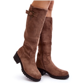 Stivali Bassi da Donna in Pelle Scamosciata Beige Saranai