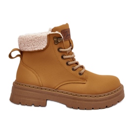 Stivali da donna in pelle con montone Cammello Lynnvia beige