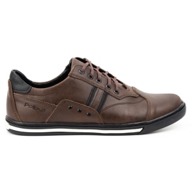 Polbut Scarpe sportive casual da uomo 1801 Ns marrone scuro