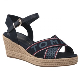 Tommy Hilfiger Webbing Sandalo con zeppa bassa W FW0FW06297 blu