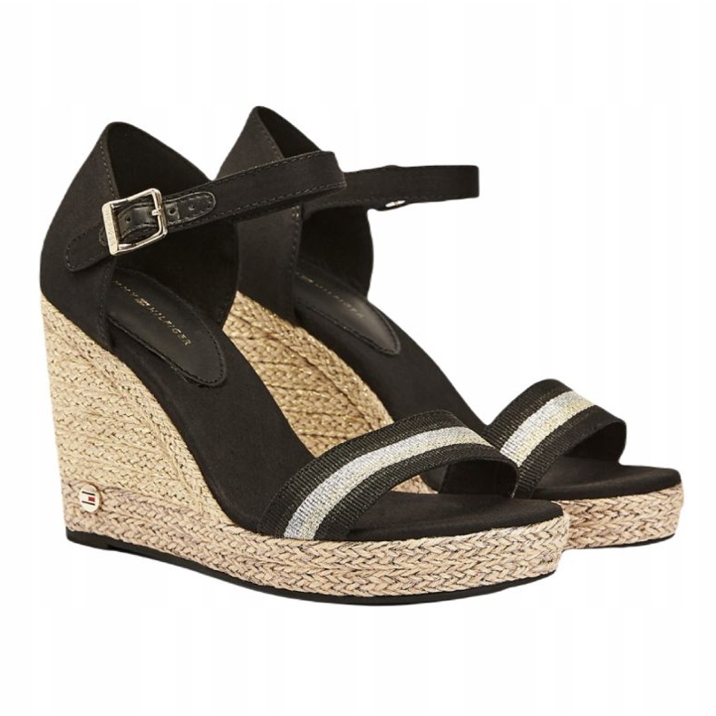 Tommy Hilfiger Sandalo con zeppa alta in grosgrain W FW0FW05254 nero