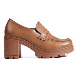 W. Potocki Scarpe marroni con tacco basso di Potocki marrone