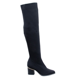 Mckenzie Moschettieri neri con tacco basso nero