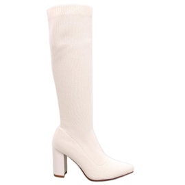 Stivali Elisha Beige elasticizzati con tacco alto