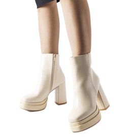 Stivaletti beige con tacco alto di Ashwood