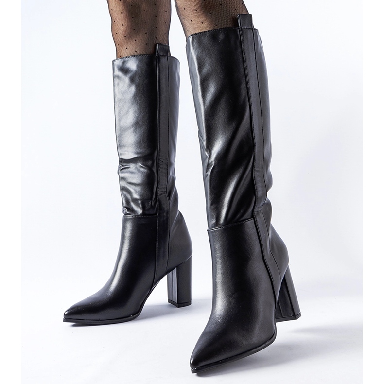 Stivaletti slip-on classici neri con tacco Palma nero
