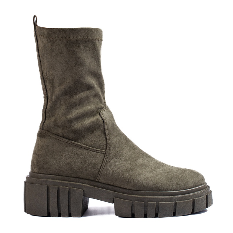 Stivaletti da donna Shelovet in camoscio verde scuro