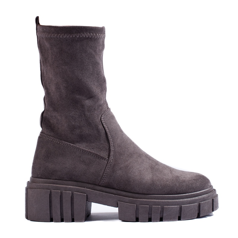 Stivaletti da donna Shelovet in camoscio grigio
