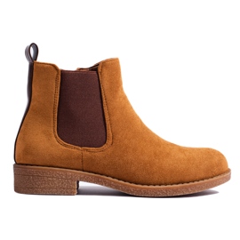 Stivaletti Chelsea da donna di Shelovet in camoscio color cammello marrone