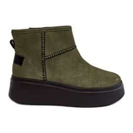 Stivali da neve in pelle scamosciata da donna Maciejka 06257-24 Oliva verde