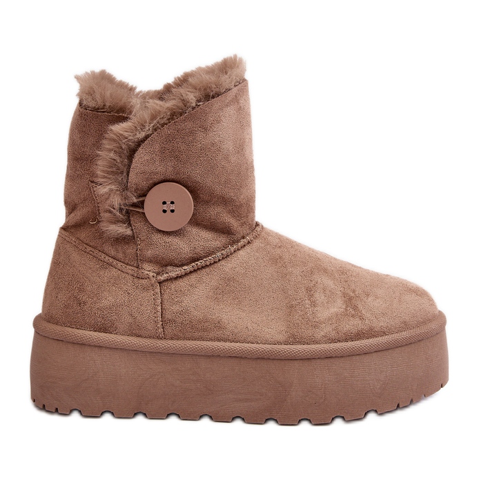 Stivali da neve con plateau da donna con pelliccia, Vikas beige