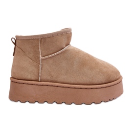 Stivali da neve con plateau da donna e fodera in pelliccia, Xamella Beige