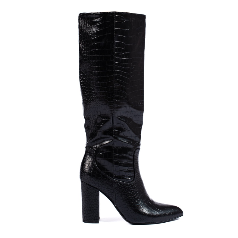 Shelovet stivali neri con tacco da donna nero