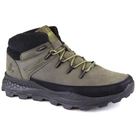 Bustagrip Scarpe da trekking alte da uomo in pelle, colore verde