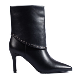 SHELOVET Stivaletti neri eleganti con tacco alto nero