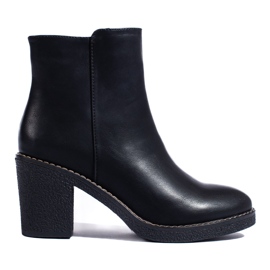 SHELOVET Stivaletti classici neri con tacco alto nero