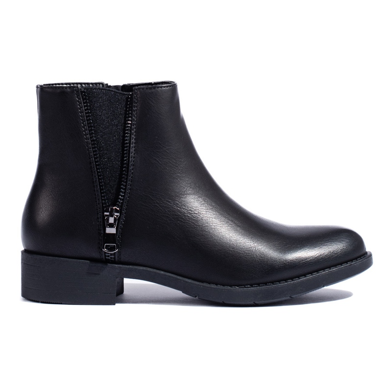 SHELOVET Stivaletti classici bassi neri con cerniera decorativa nero
