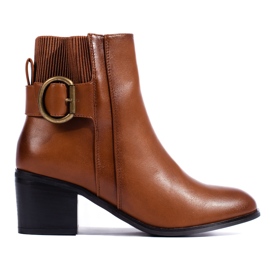 Eleganti stivaletti marroni con tacco Shelovet marrone