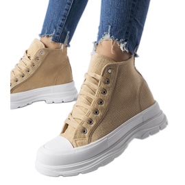 Sneakers alte beige scuro di Villaggio