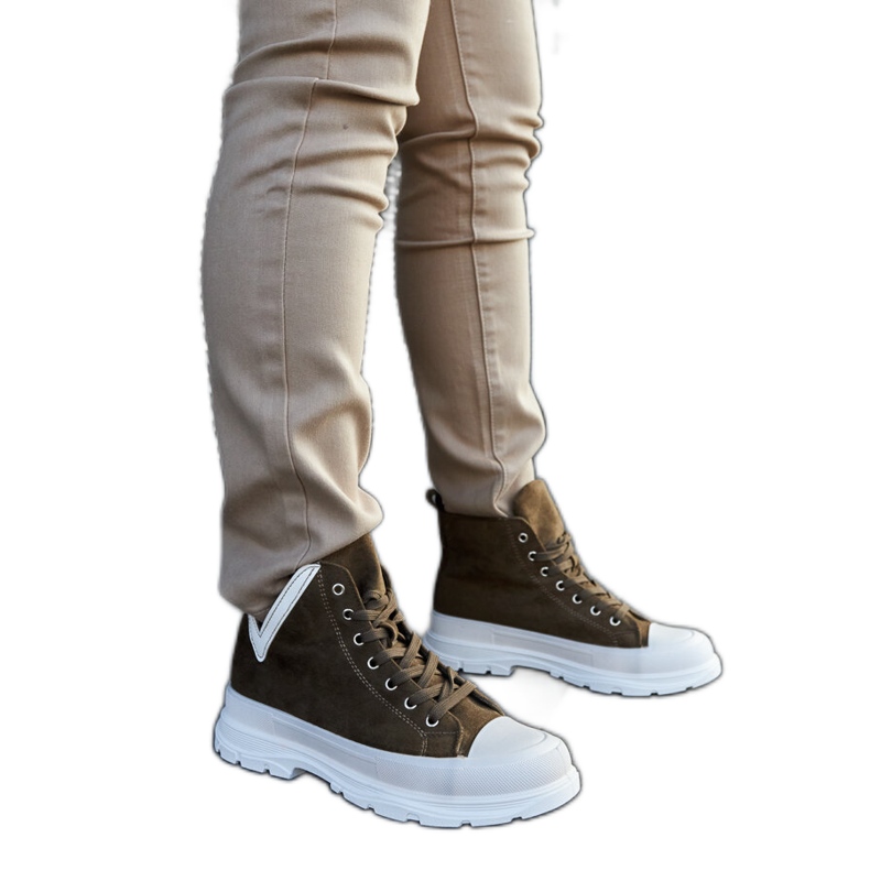 Sneakers alte verdi con plateau di Jose verde