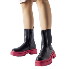 Stivaletti neri con suola Garden rosa nero