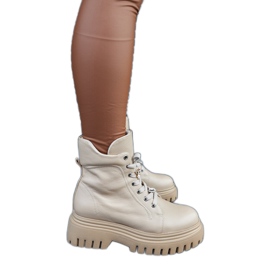 Stivali isolanti in pelle beige di Karino