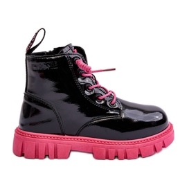 Stivali da bambino isolati in vernice Big Star MM374148 Nero e rosa