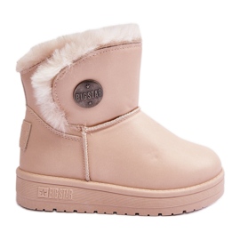 Stivali da neve per bambini isolati con pelliccia Beige Big Star MM374084