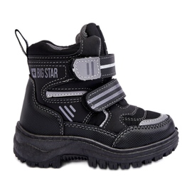 Stivali da neve isolati con velcro per bambini neri Big Star MM374129 nero
