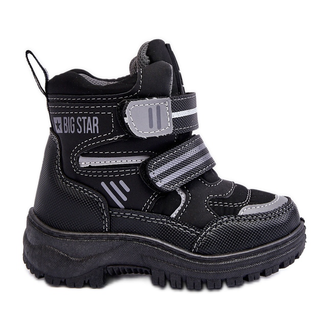 Stivali da neve isolati con velcro per bambini neri Big Star MM374129 nero