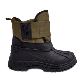 Stivali da neve isolati in velcro per bambini Khaki Big Star MM374123 verde