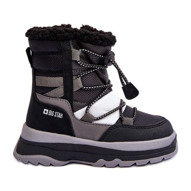 Stivali da neve isolati per bambini con cerniera Black Big Star MM374193 nero