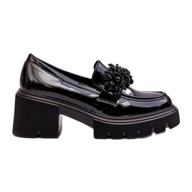Scarpe Da Donna In Vernice Con Decorazione, Colore Nero