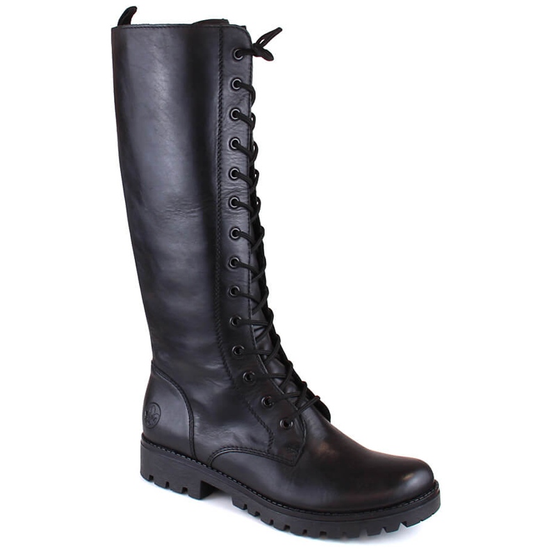Comodi stivali da donna in pelle con isolamento nero Rieker 78543-00