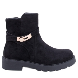 Drapers Stivaletti piatti in camoscio nero