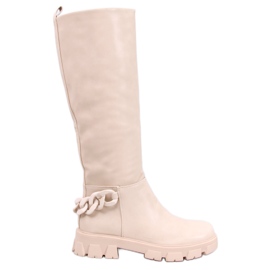 Stivali da donna con catena Guest Beige