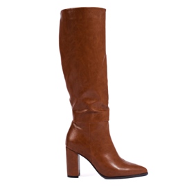 Stivali con tacco da donna marroni Shelovet marrone
