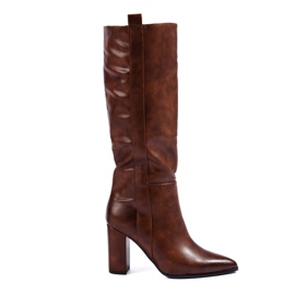 Stivali con tacco Shelovet da donna marroni marrone