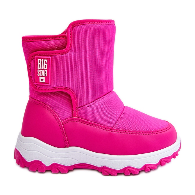 Stivali da neve isolati per bambini con velcro Pink Big Star MM374121 rosa