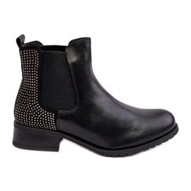 Stivaletti Chelsea Bassi da Donna Con Decorazione, Donname Nero