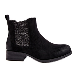 Stivaletti Chelsea da donna con tacco piatto, Sauamia Nero