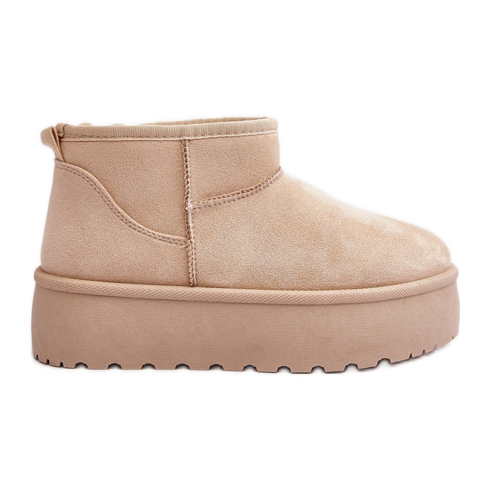Stivali da neve con plateau da donna Beige chiaro Mennja
