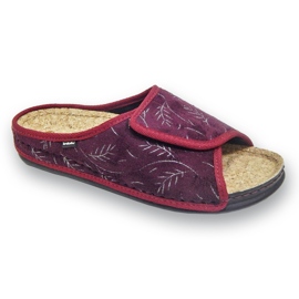 Ciabatte da donna Inblu con inserto in sughero 155D141, bordeaux rosso