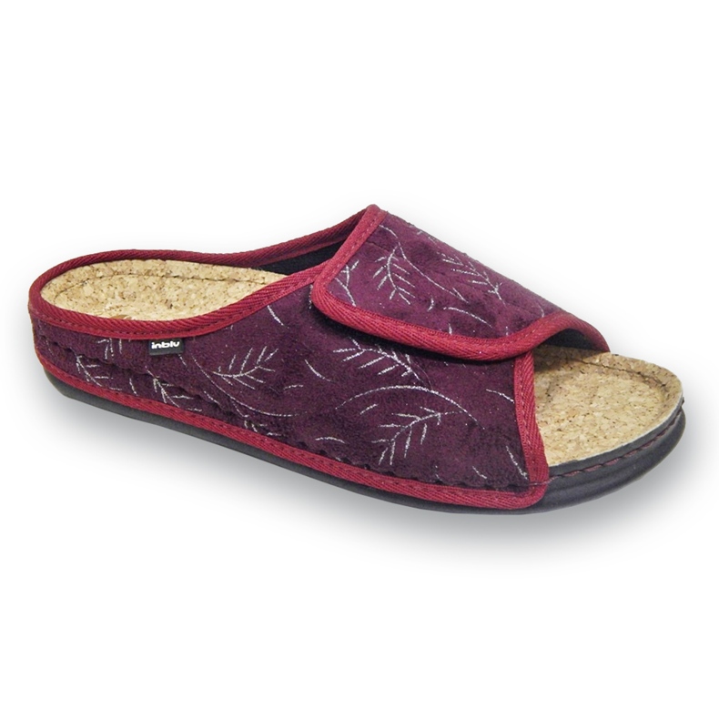 Ciabatte da donna Inblu con inserto in sughero 155D141, bordeaux rosso